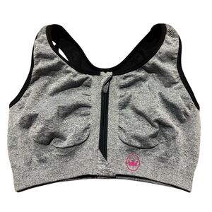 SHEFIT Heather Gray Sports Bra with Black Accents